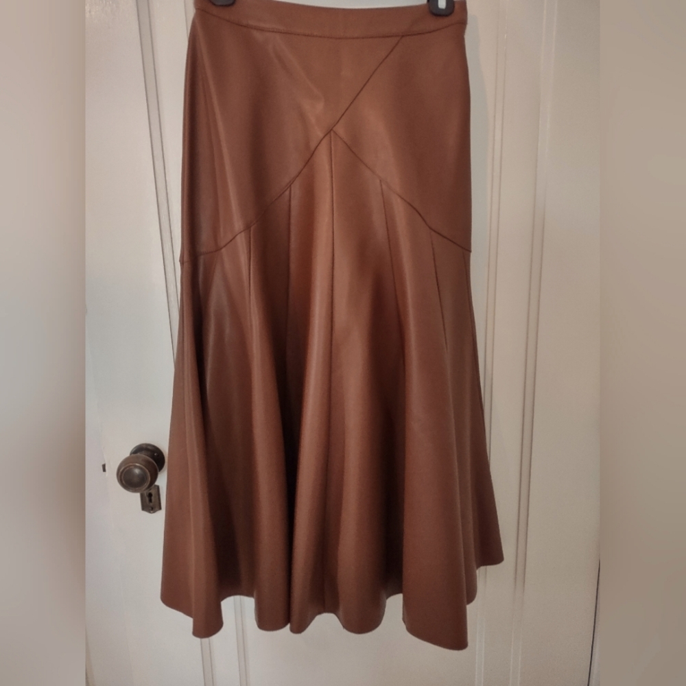 Anthropologie Maeve a line faux leather skirt size 0 EEUC